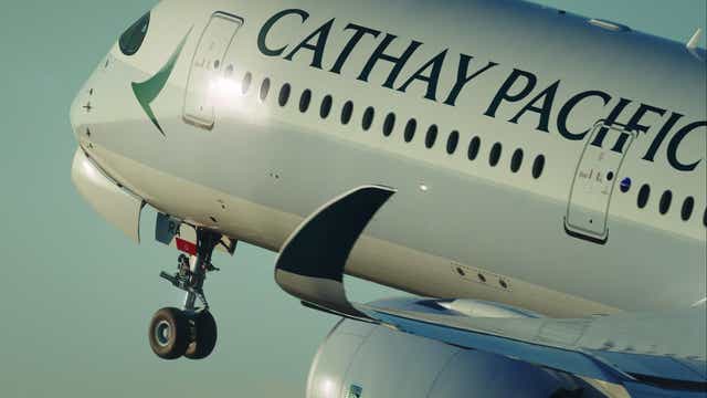 Rare sight: Cathay Pacific is grounding all but four per cent of its flights in April