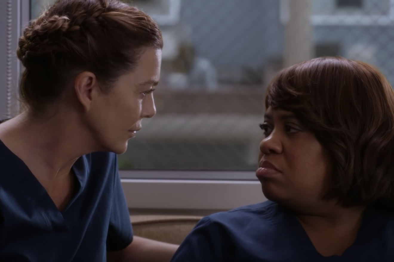 Ellen Pompeo and Chandra Wilson on Grey's Anatomy.