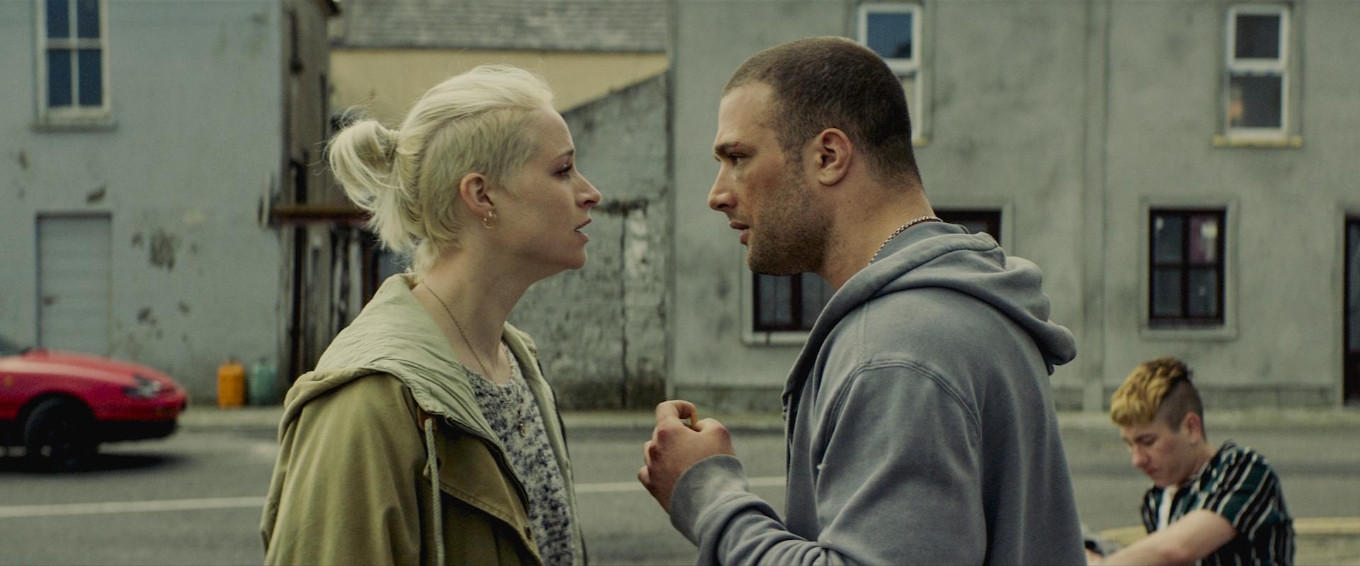 Niamh Algar and Cosmo Jarvis in 'Calm With Horses'