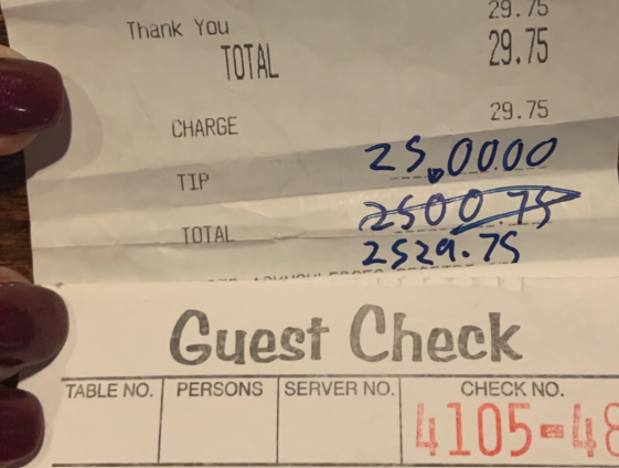 A 'loyal, amazing patron' left a tip of thousands of dollars