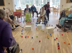 Care home plays real-life Hungry Hippos game with elderly residents