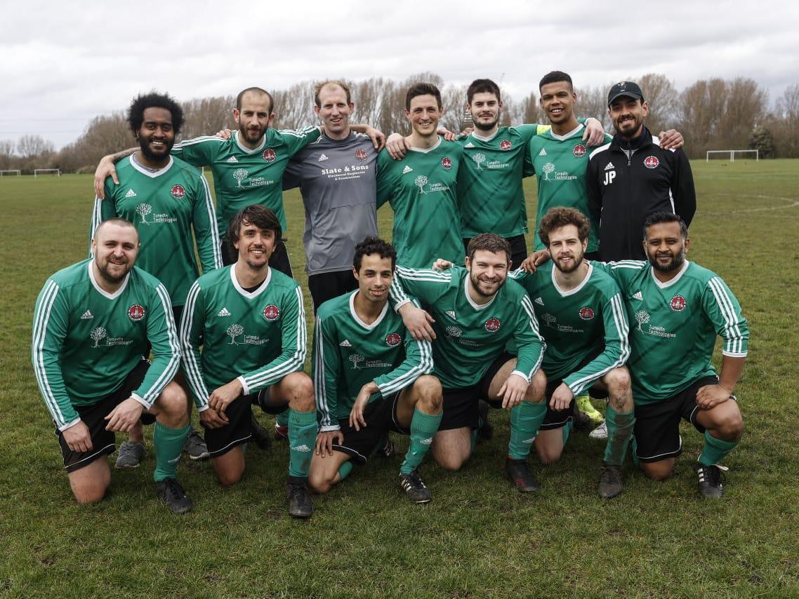 Robert Kazandjian (back row, second from left) and his team, Enaté United of the Camden and District Sunday League