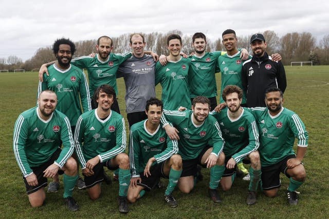 Robert Kazandjian (back row, second from left) and his team, Enaté United of the Camden and District Sunday League