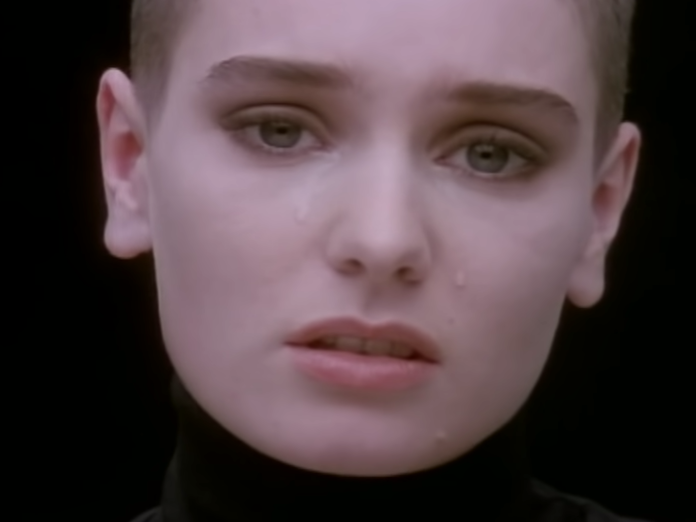 In the video for ‘Nothing Compares 2 U’ (Sinéad O’Connor)