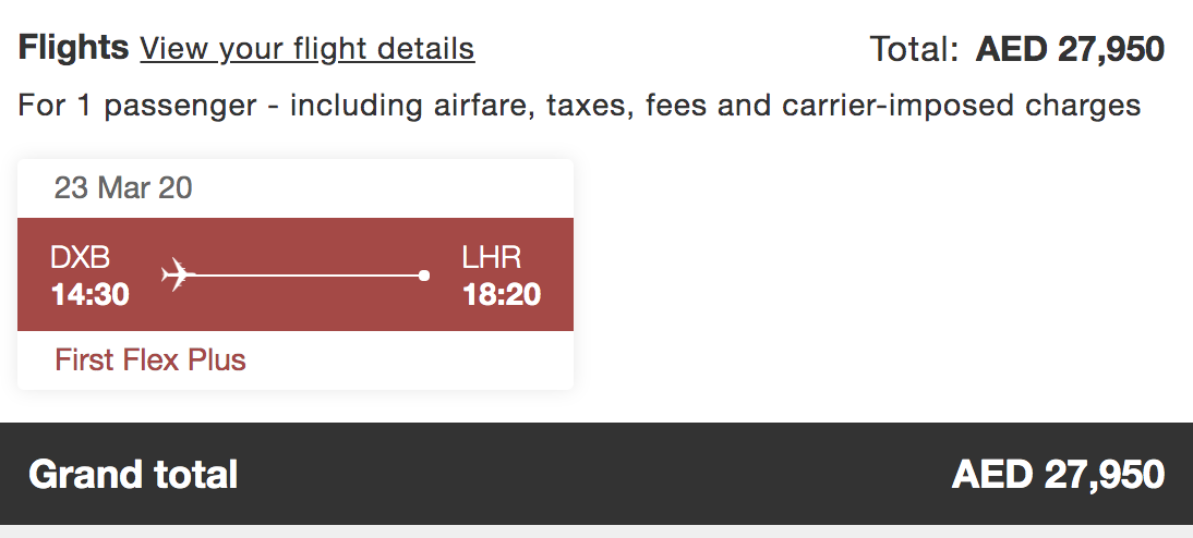 Price hike: the fare for the only available seats from Dubai to London before the flight ban is over £6,500