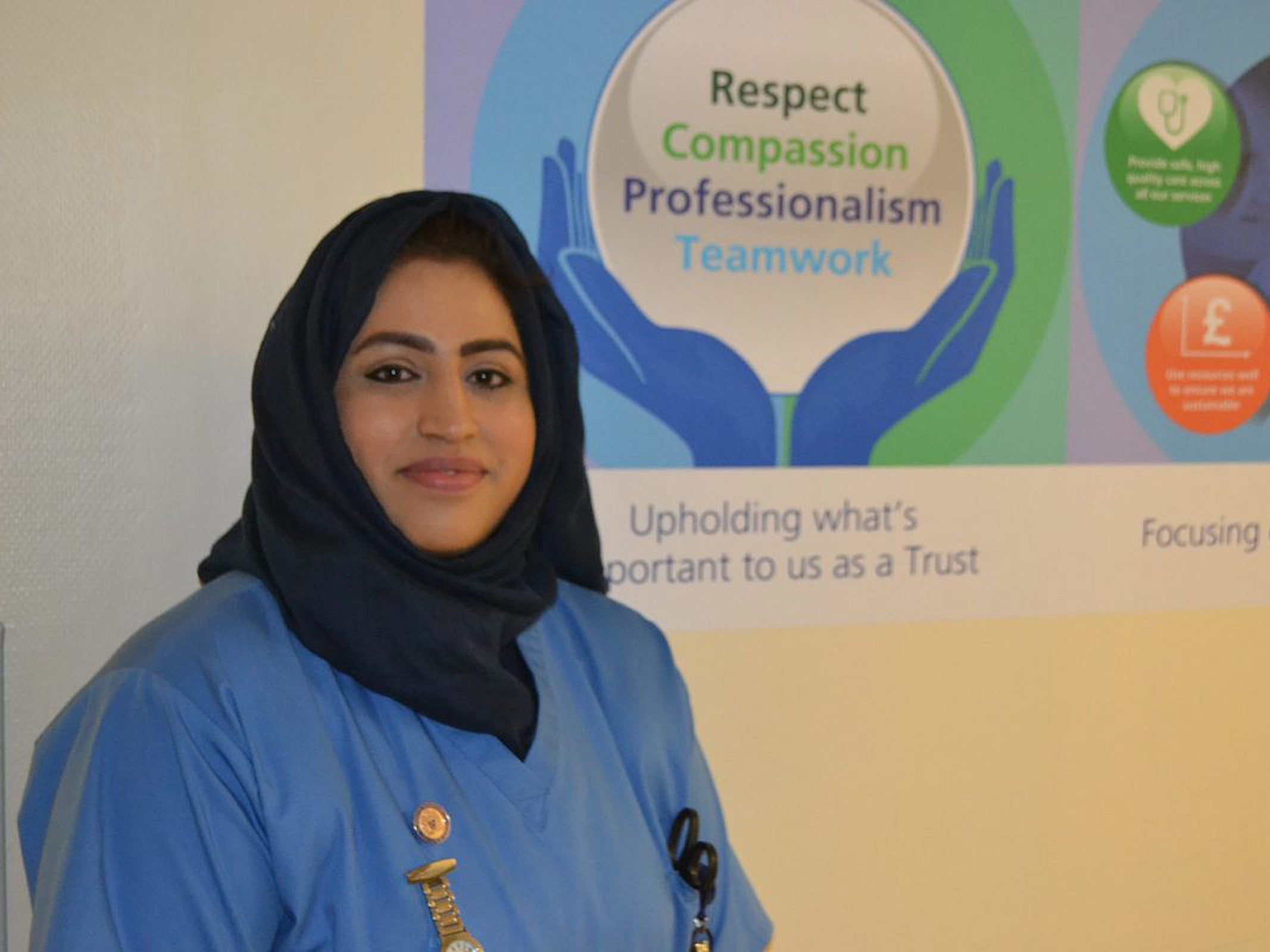 Areema Nasreen qualified as a nurse last year and worked at Walsall Manor Hospital