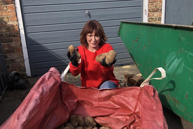 Susan Herdman and her family handpicked the potatoes to give away to local residents free of charge