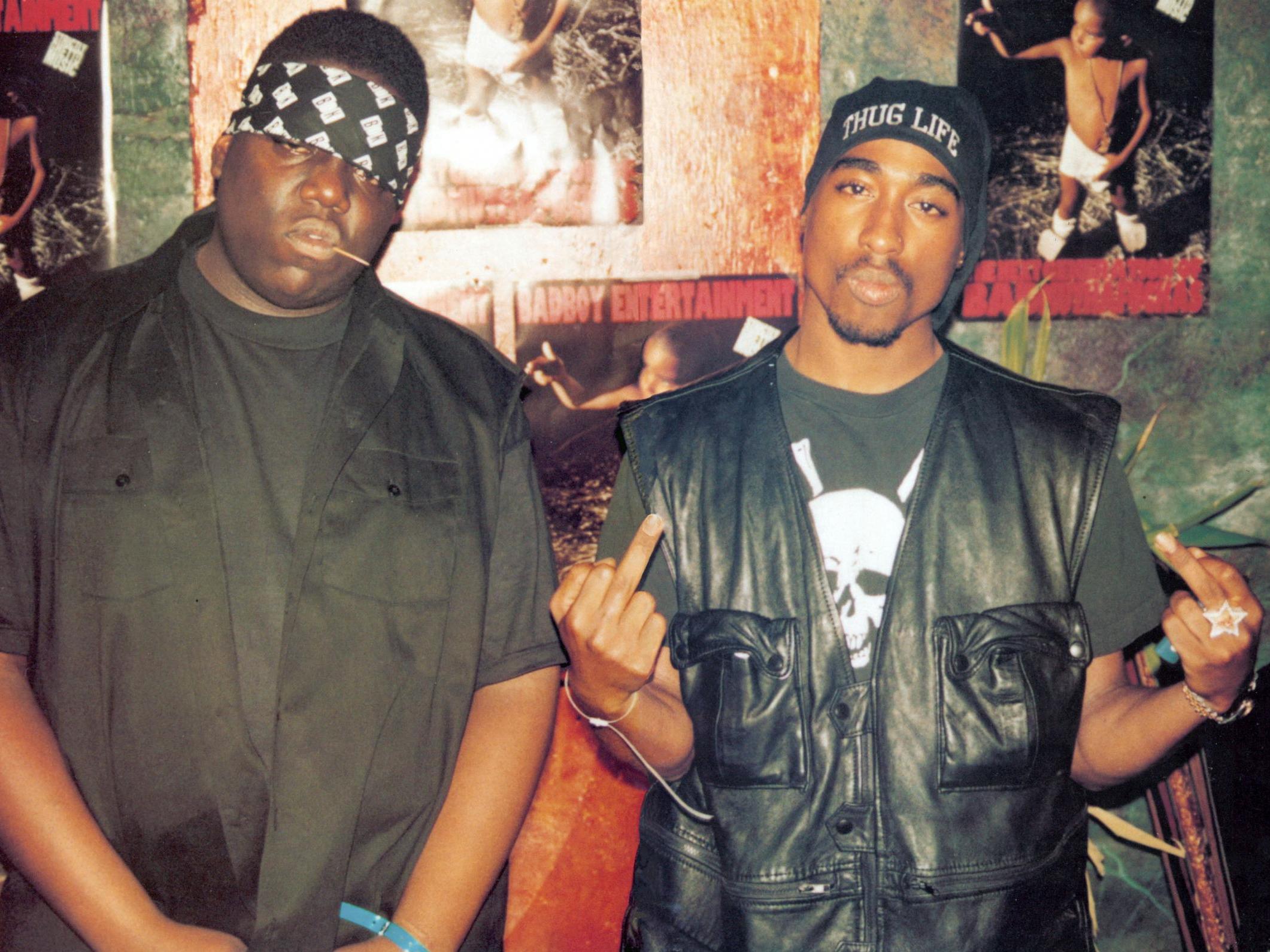 Biggie Smalls and Tupac Shakur before the feud