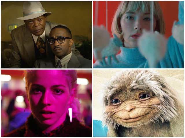 Home entertainment: (clockwise, from top right) Haley Bennett in ‘Swallow’, ‘It’ in ‘Four Kids and It’, Mariana di Girolamo in ‘Ema’ and Samuel L Jackson and Anthony Mackie in ‘The Banker’