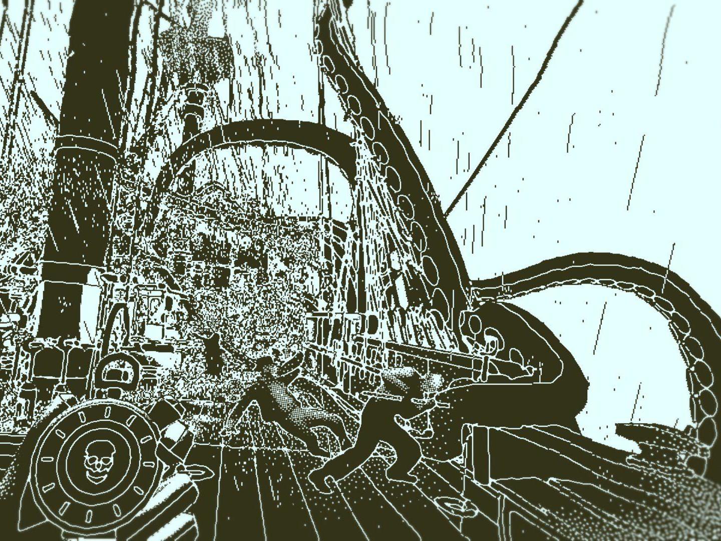 A ship is attacked by a beast from the deep in Lucas Pope's Return of the Obra Dinn