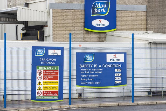 Moy Park in Portadown, Co Armagh, where workers walked out during their shift on Wednesday due to concerns over coronavirus.