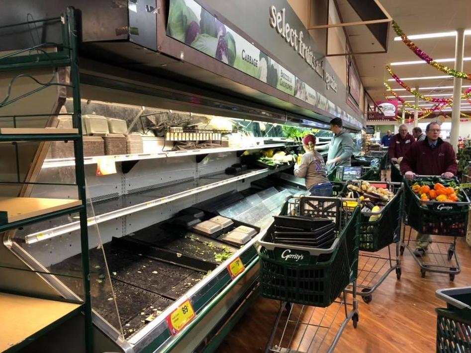The owner of Gerrity's Supermarket reported it had been forced to dispose of £30,000 of groceries, meat and bakery products