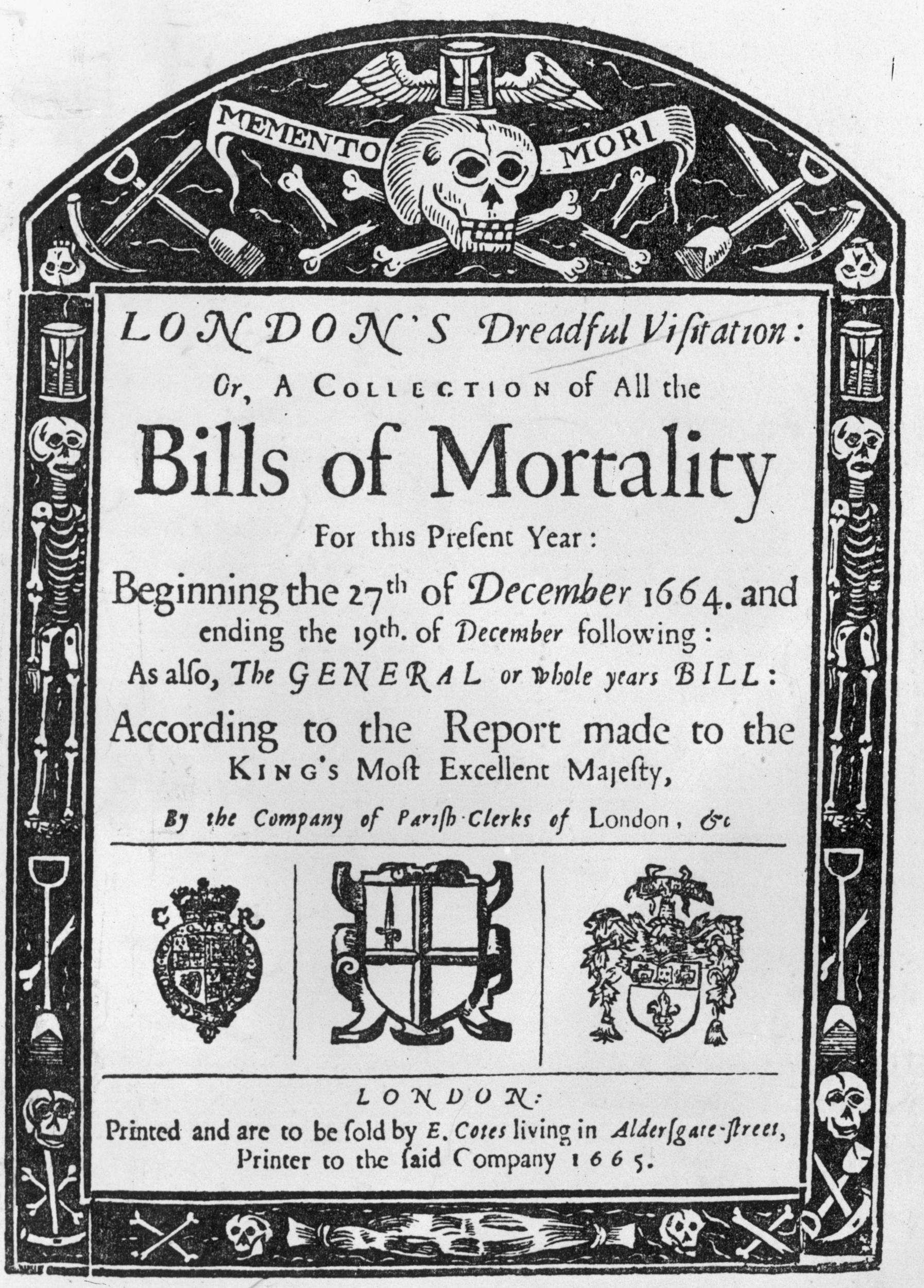 Bills of Mortality were posted every week on parish church doors