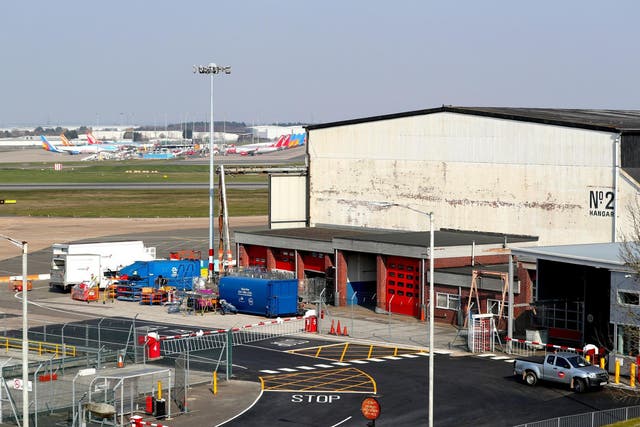 Birmingham Airport, where a hangar is being converted