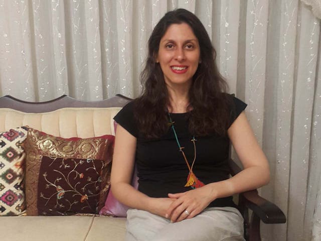 Nazanin Zaghari-Ratcliffe, the Britsh-Iranian woman jailed in Iran, wearing an electronic ankle tag at her parents’ home in Tehran on 17 March after being temporarily released from prison during the Covid-19 outbreak