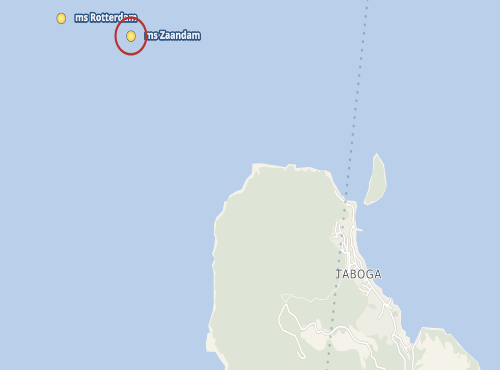 Waiting game: Zaandam and Rotterdam are at anchor south of the Panama Canal