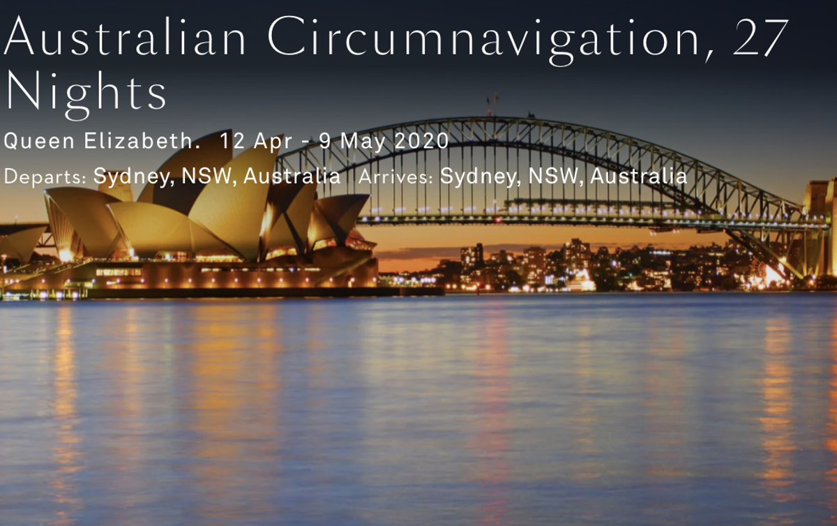 Coronavirus: Cunard selling cruise holidays to Australia departing in 12 days