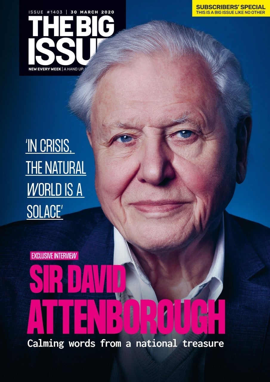 This week's cover of The Big Issue, featuring David Attenborough