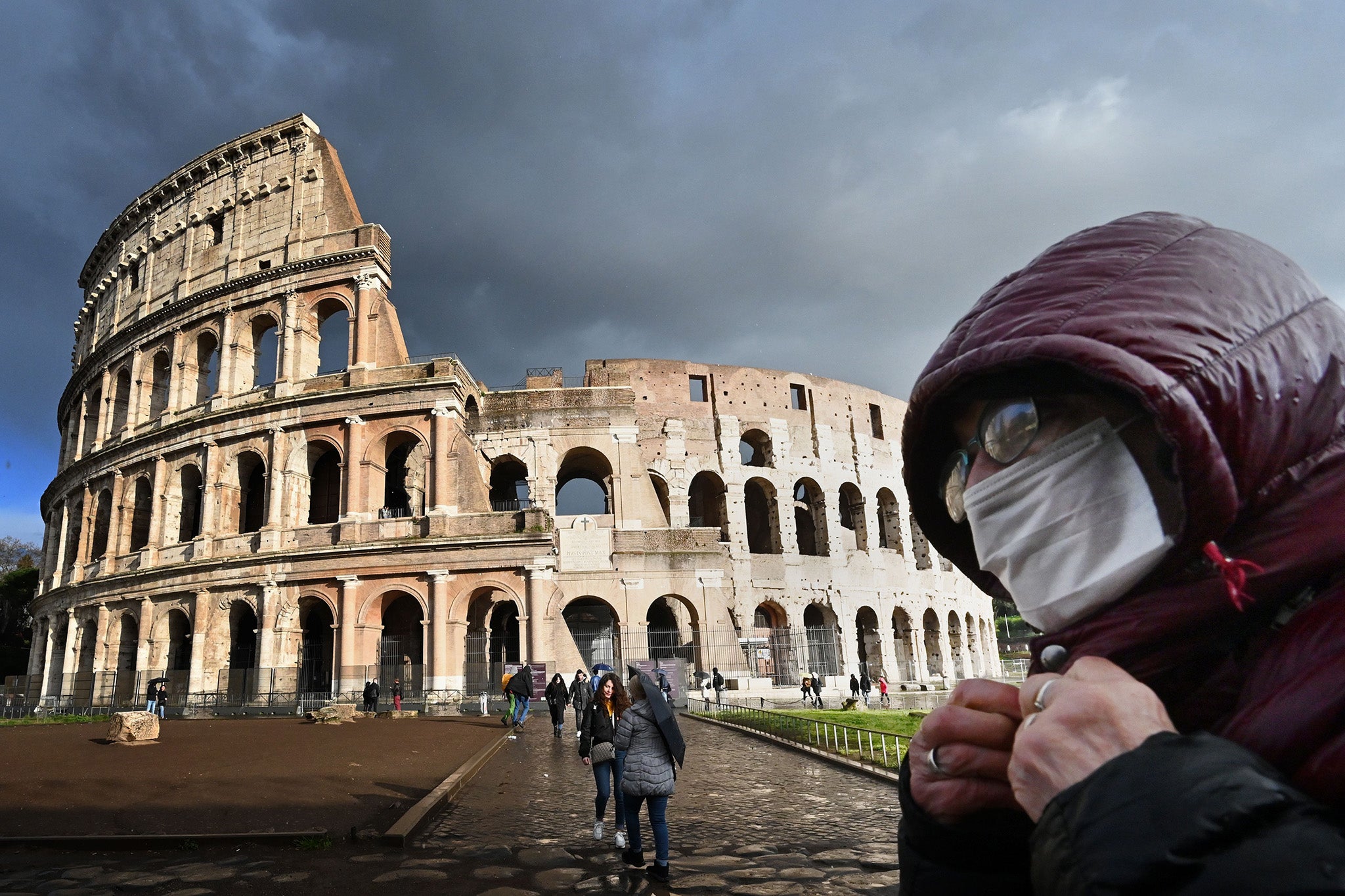 The Coliseum in Rome during lockdown
