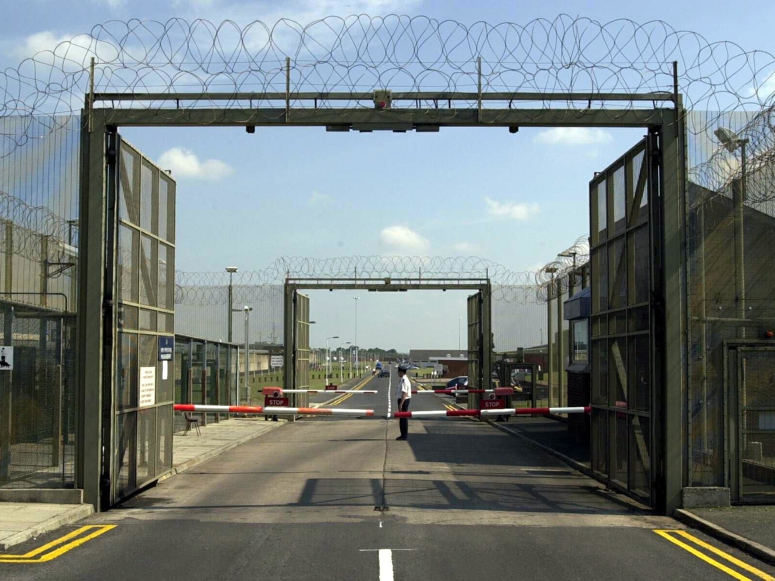 The front gates at the entrance of Maghaberry Prison in Northern Ireland
