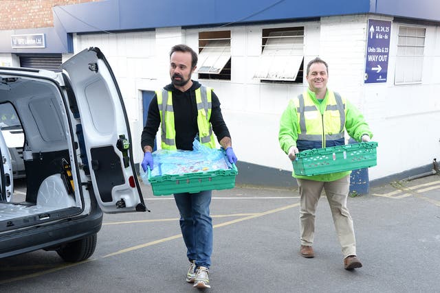 <p>Evgeny Lebedev, pictured delivering food for The Independent’s Help The Hungry campaign, was nominated for a peerage by the prime minister in the summer</p>