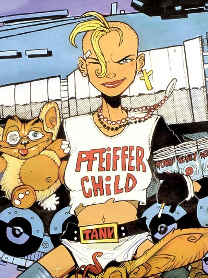 The Tank Girl of the comic books, as drawn by Jamie Hewlett