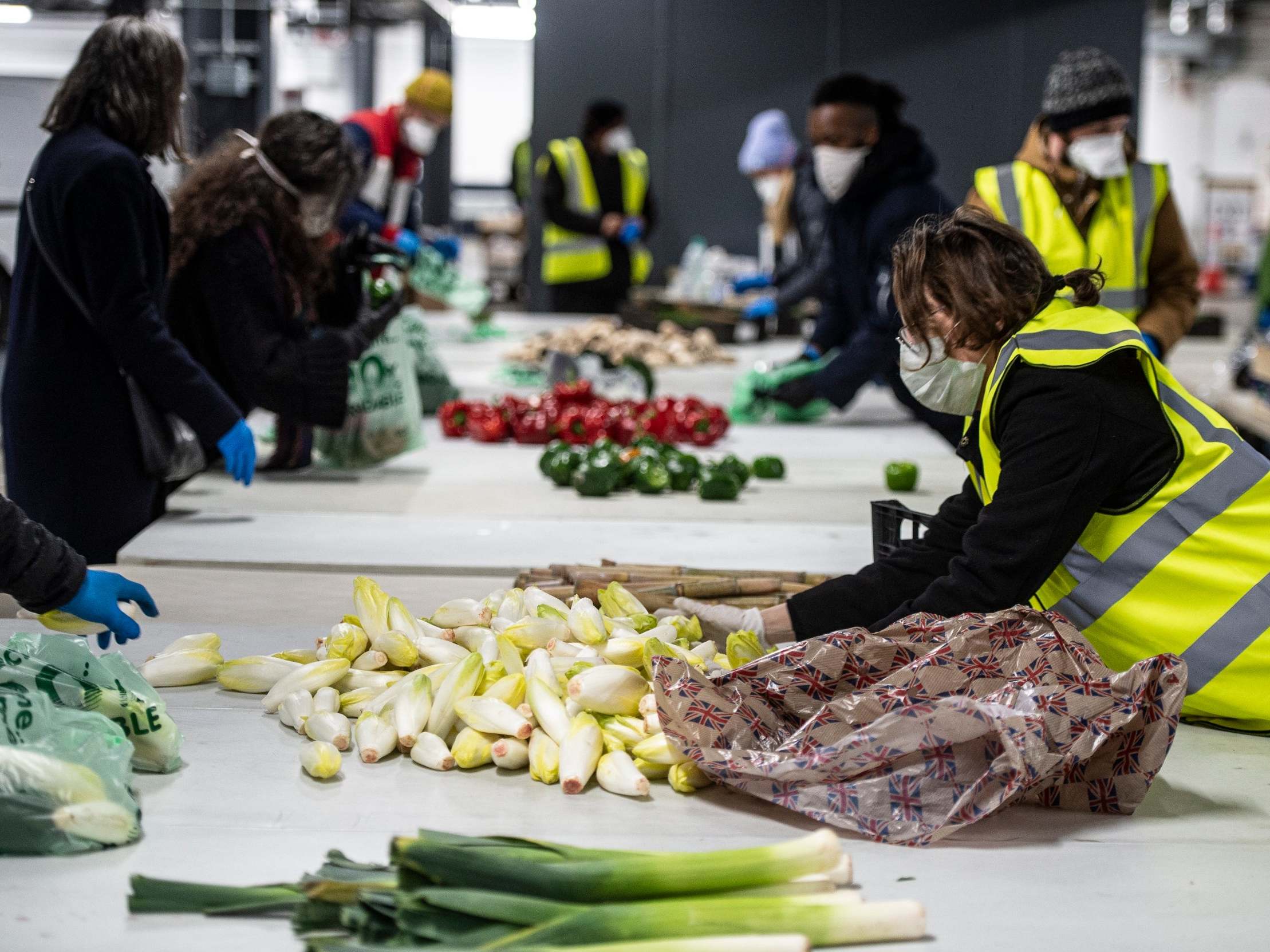 A community food hub has been set up in Tottenham Hotspur Stadium