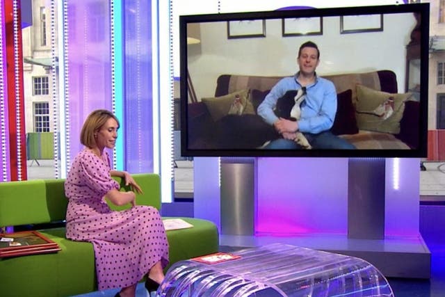Alex Jones says goodbye to long-time co-host Matt Baker (and his dog) via video link on The One Show