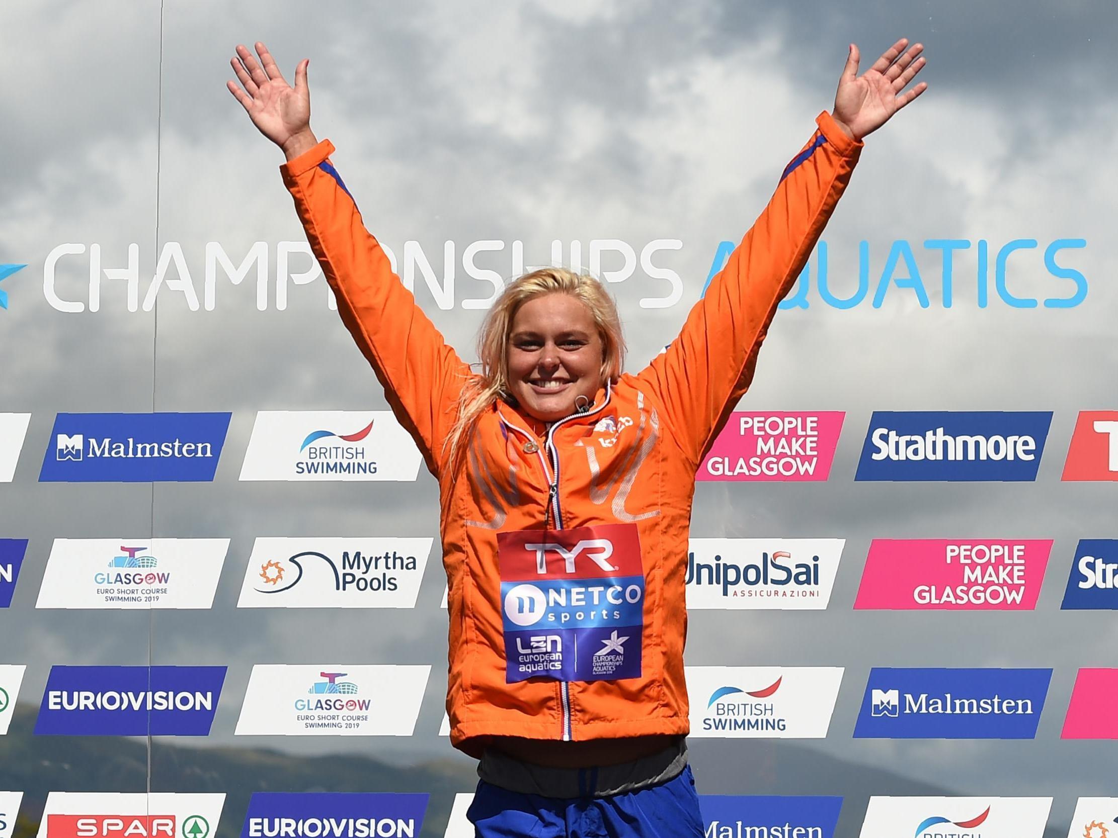 Coronavirus: Olympic swimmer Sharon van Rouwendaal uses inflatable pool to train during lockdown