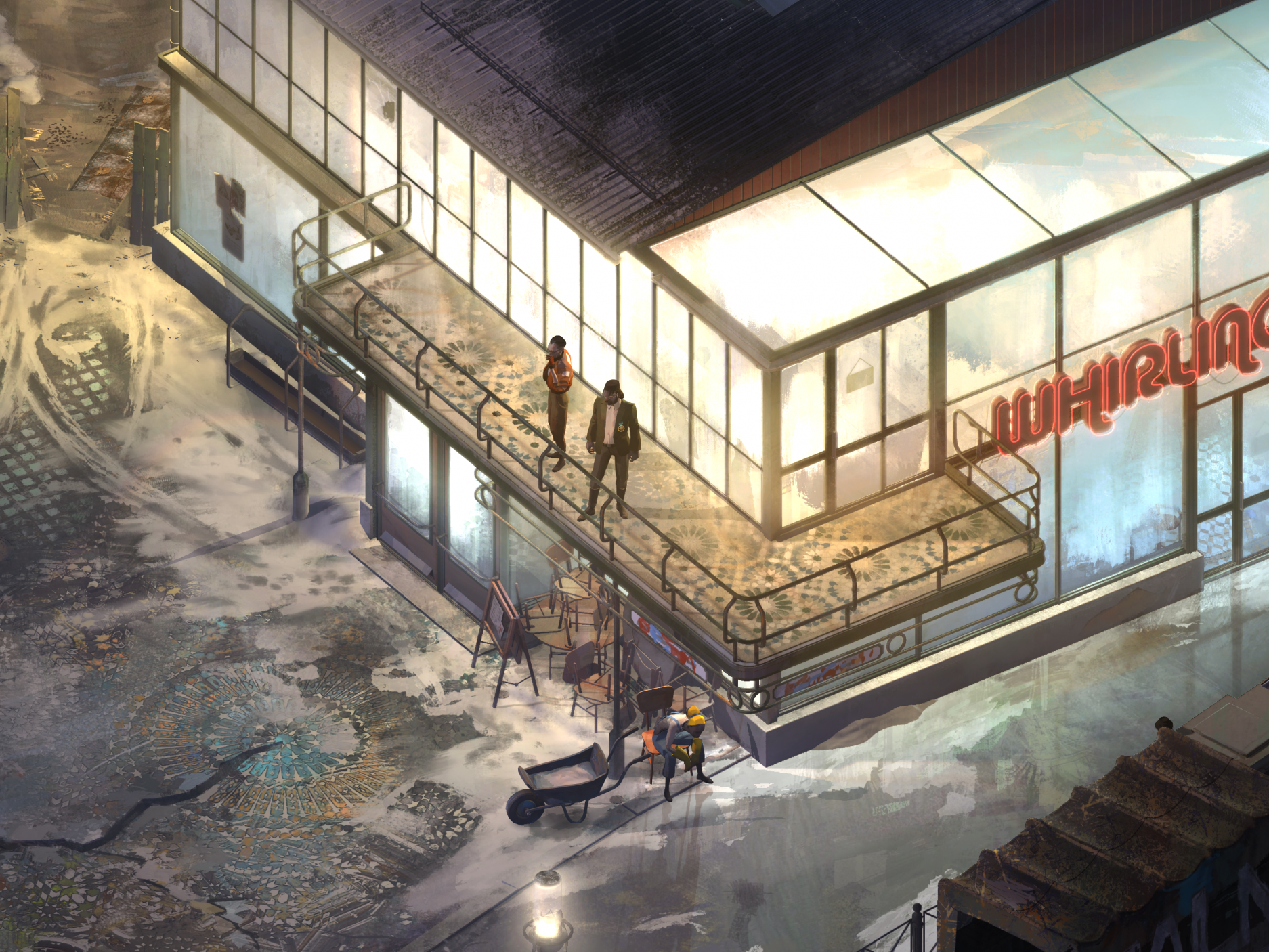 Two police detectives go for a smoke in ZA/UM's outstanding RPG 'Disco Elysium'