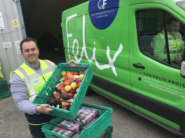 Mark Curtin, CEO of The Felix Project, preparing to stack one of the charity's vans