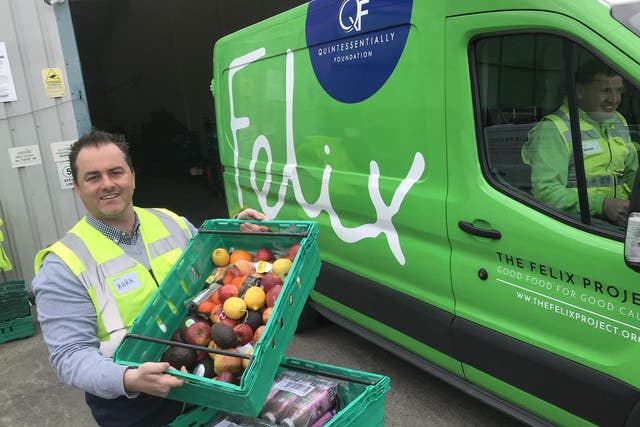 Mark Curtin, CEO of The Felix Project, preparing to stack one of the charity's vans