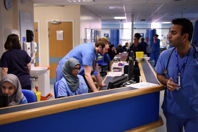 Clinical staff working in the Royal Albert Edward Infirmary's A&E department in 2015