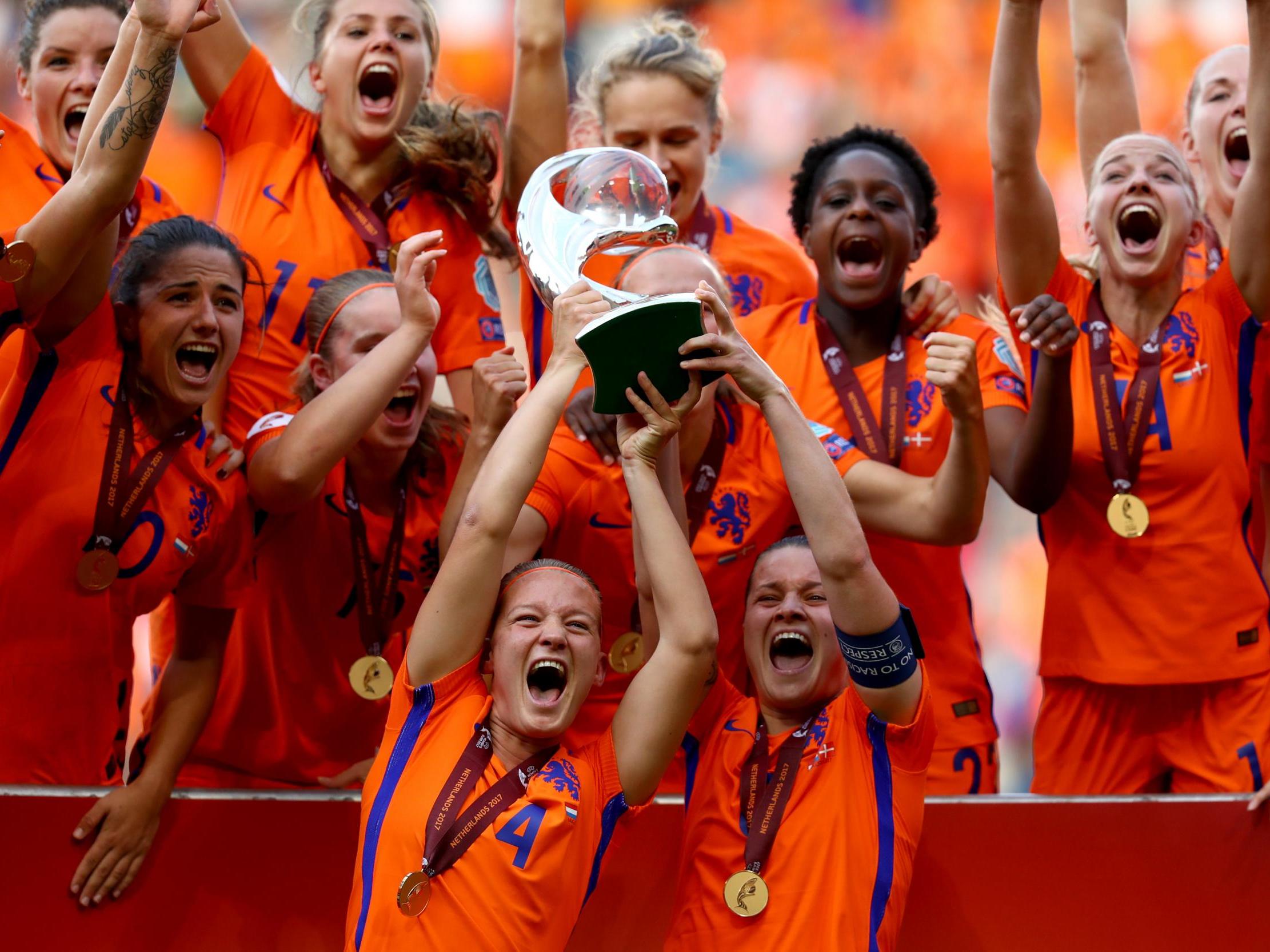 The Netherlands celebrate winning Euro 2017