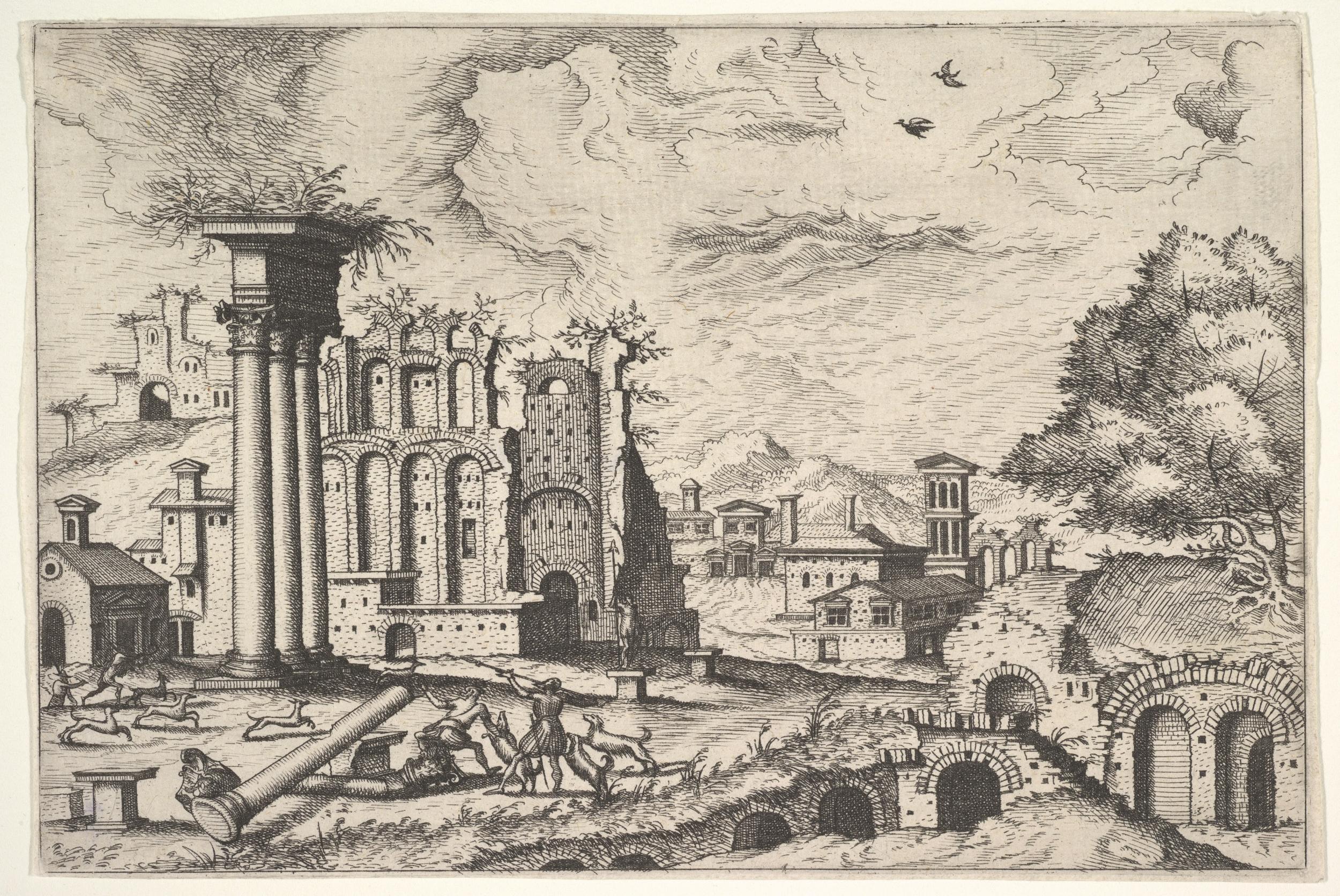 Hieronymus Cock, ‘View of the Forum’, 1550