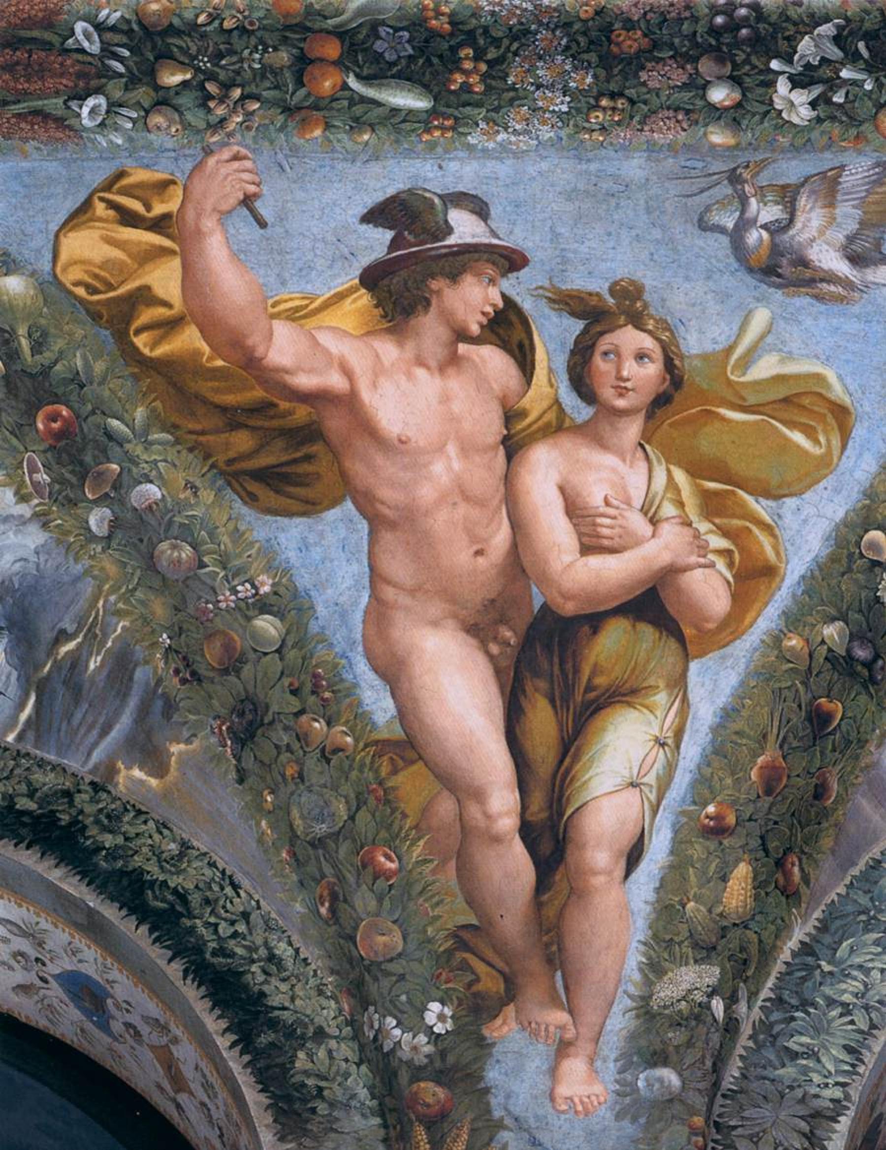 Giulio Romano after Raphael, ‘Mercury Escorts Psyche to Olympus’, 1518–19, Villa Farnesina