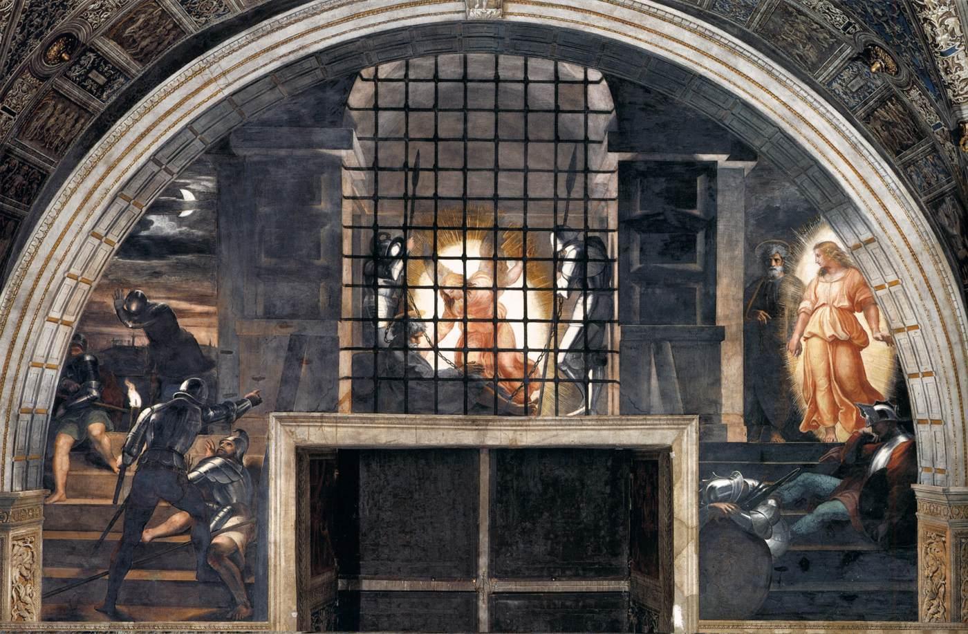 Raphael, ‘The Liberation of St Peter from Prison’, c 1513, Raphael Stanze, Vatican Museums