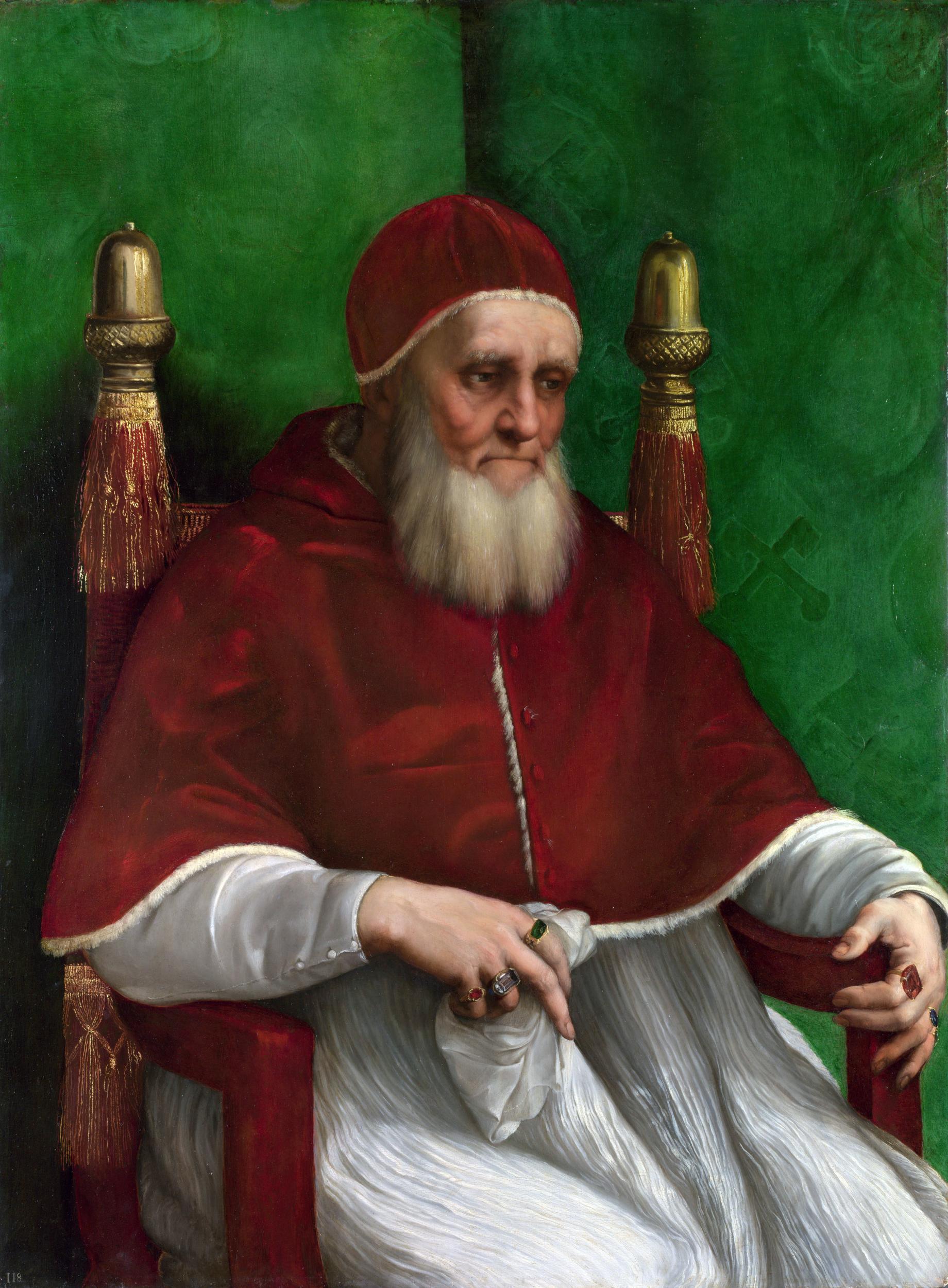 Raphael, ‘Portrait of Pope Julius II’, c 1512, National Gallery, London