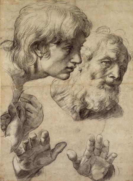 Raphael, ‘Study of Two Apostles’, c 1519, Ashmolean Museum, Oxford