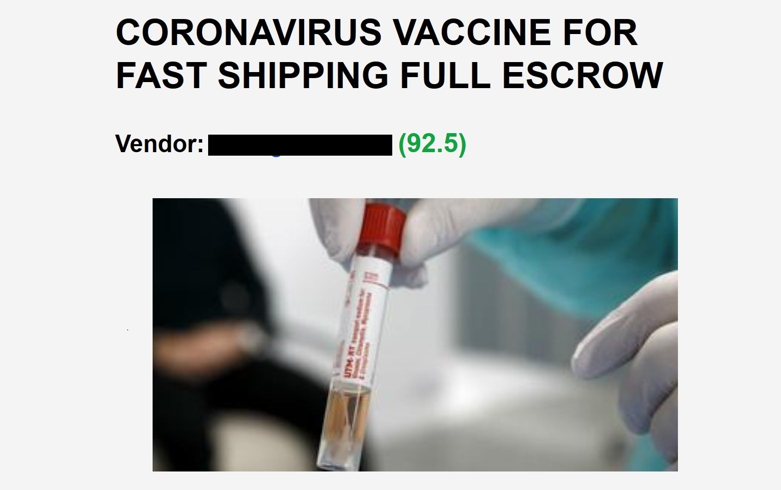 Listings for coronavirus 'vaccines' continue to plague dark web markets