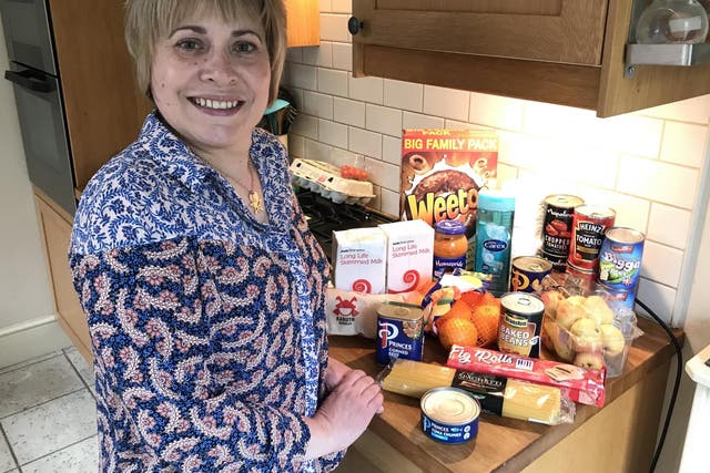 Jo Willacy received her emergency food package this week