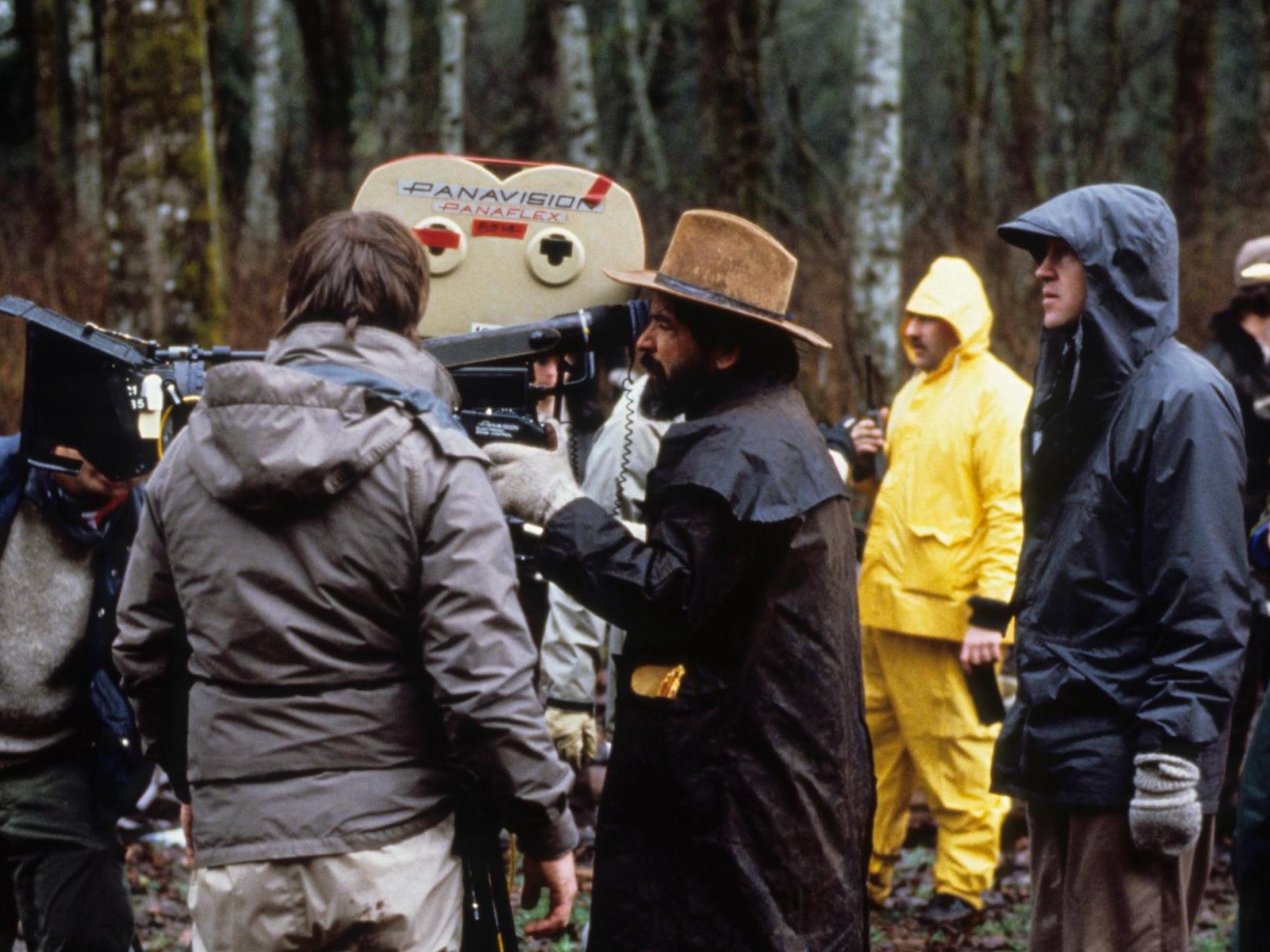 David Lynch and his crew filming in the show’s?woodland setting
