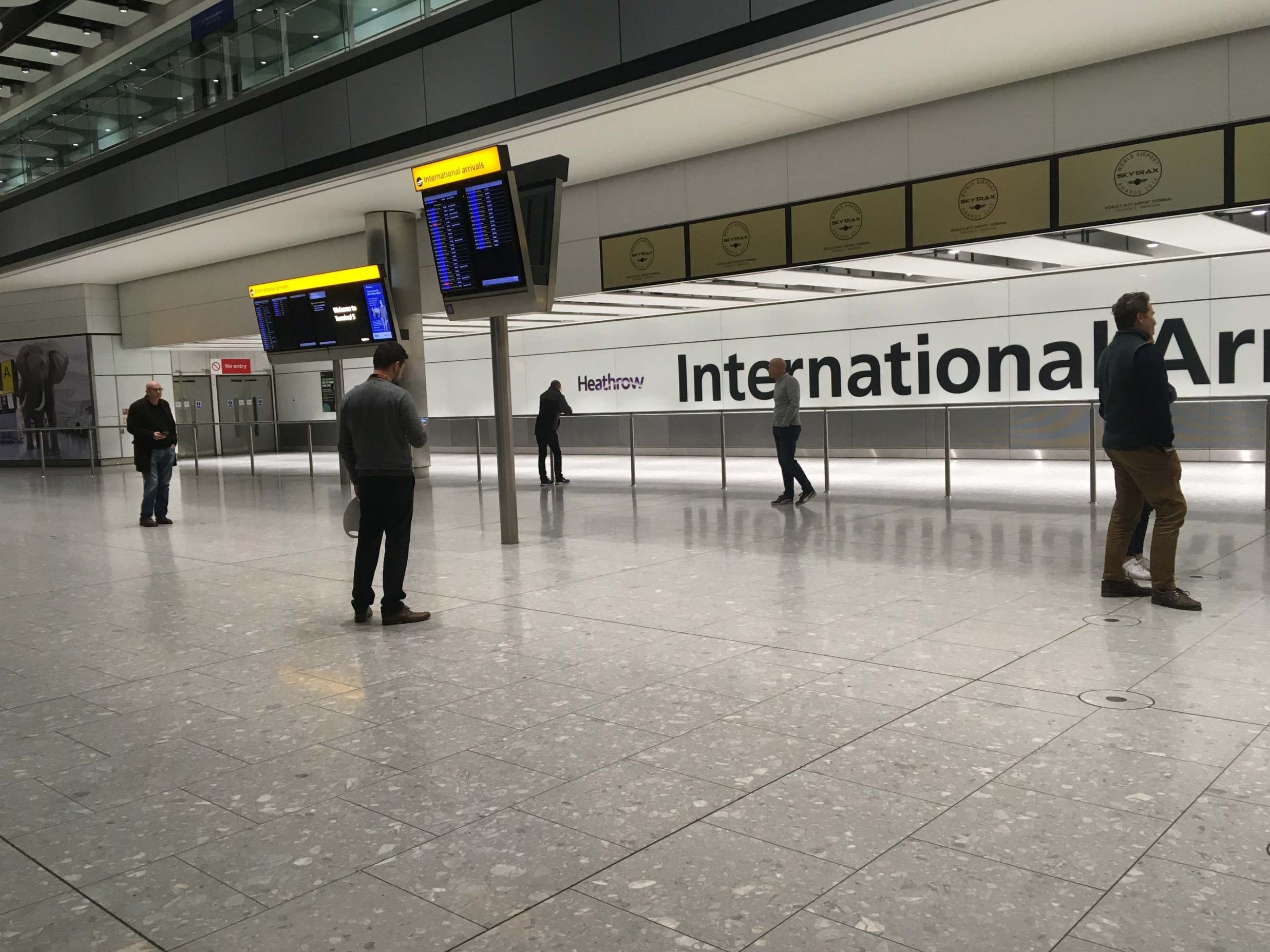 Heathrow airport is empty after the coronavirus brought the travel industry to a grinding halt