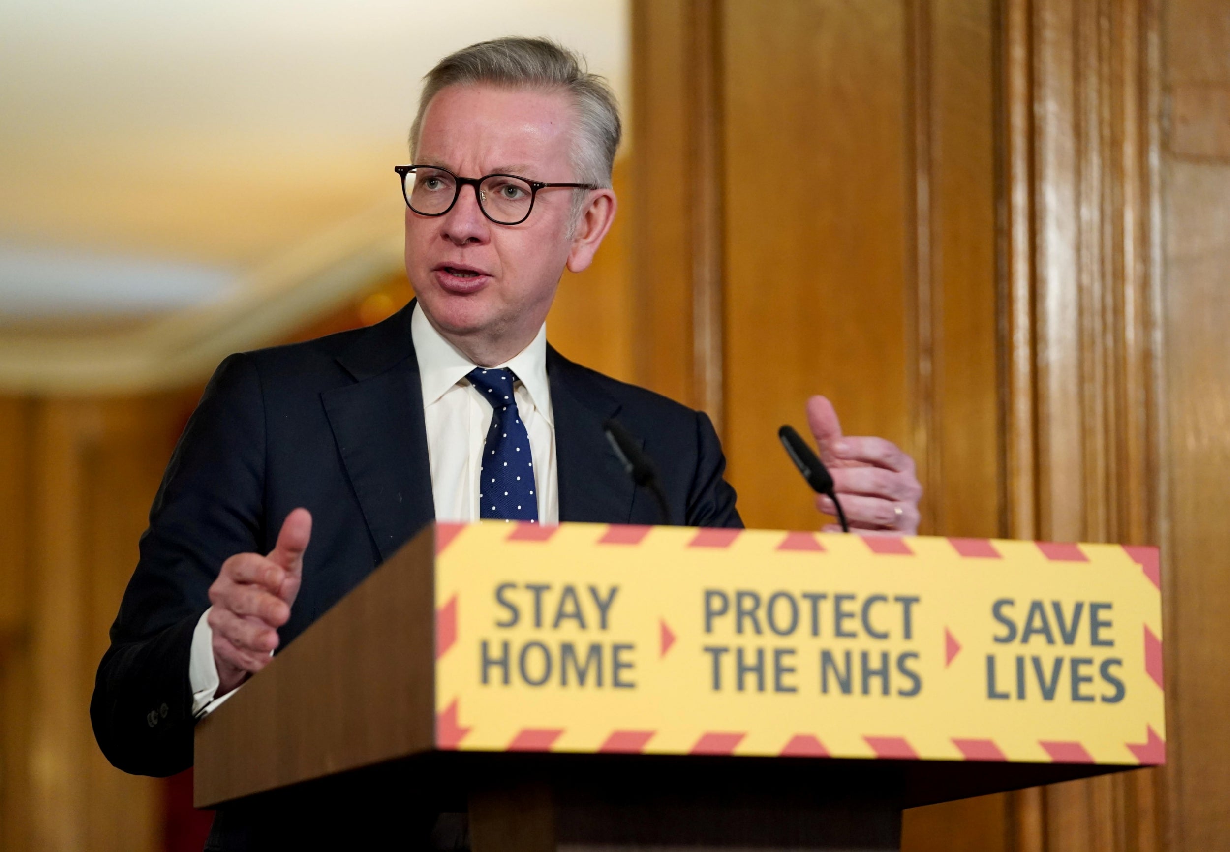 Mr Gove said there was ‘no fixed point’ in the calendar the government can say when lockdown measures will change