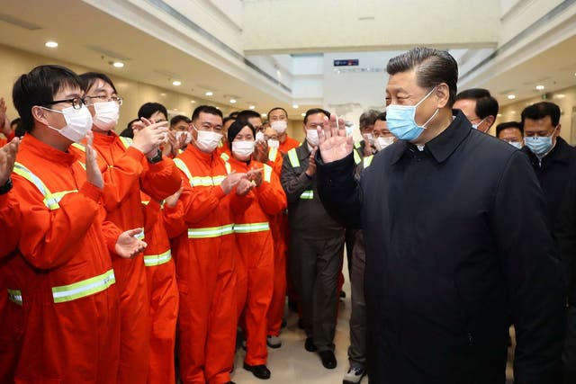 Chinese president Xi Jinping visits the Ningbo-Zhoushan Port in east China's Zhejiang Province on 29 March 2020
