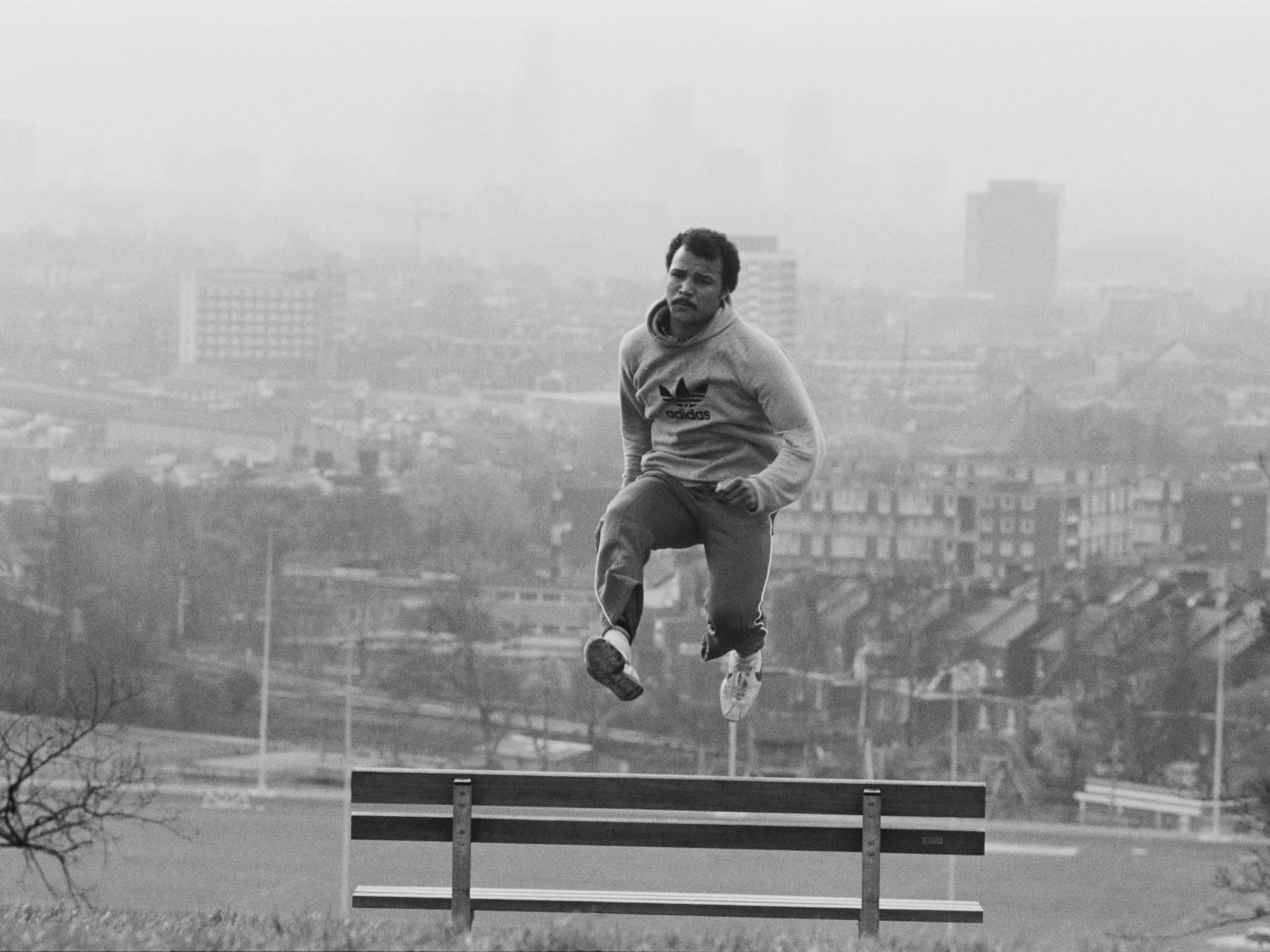 Conteh trains in London in 1977