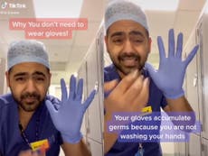 NHS doctor explains how wearing gloves could spread germs