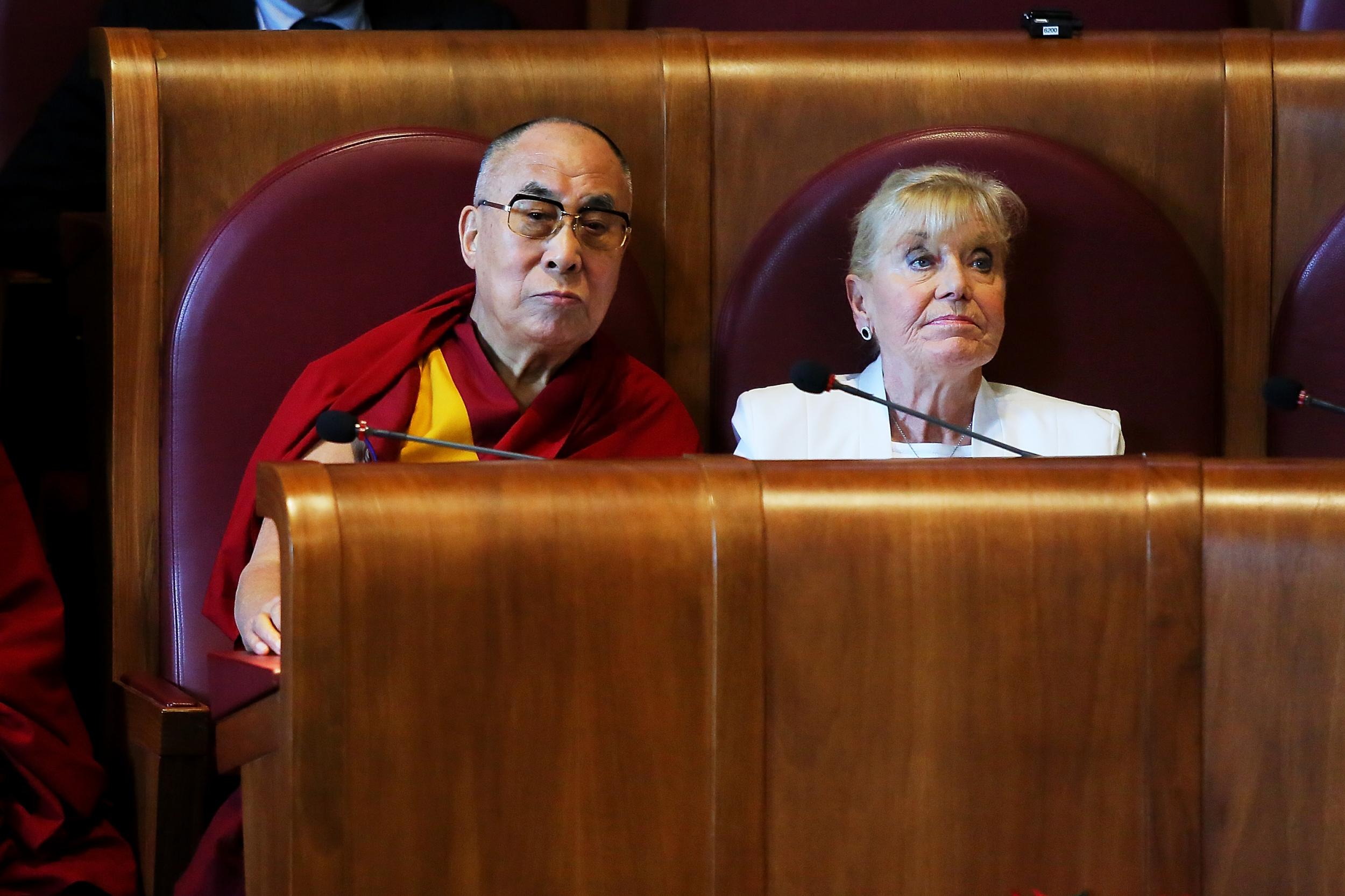 The activist with the Dalai Lama in 2014