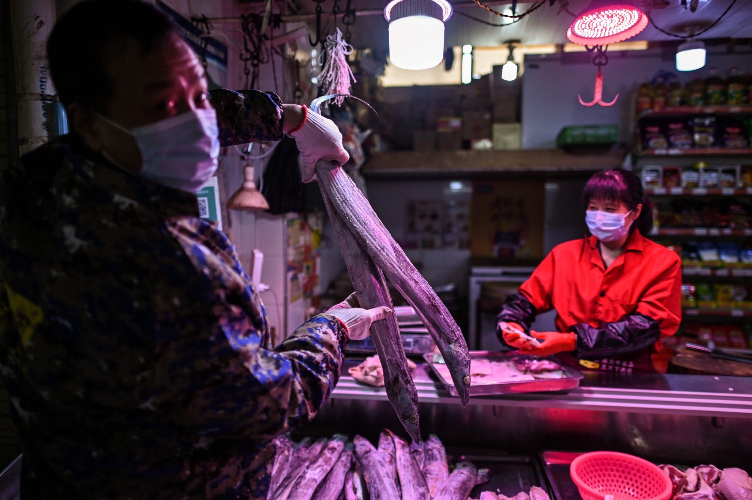 A market in Wuhan, which has partly reopened after more than two months of near total isolation for its population of 11 million