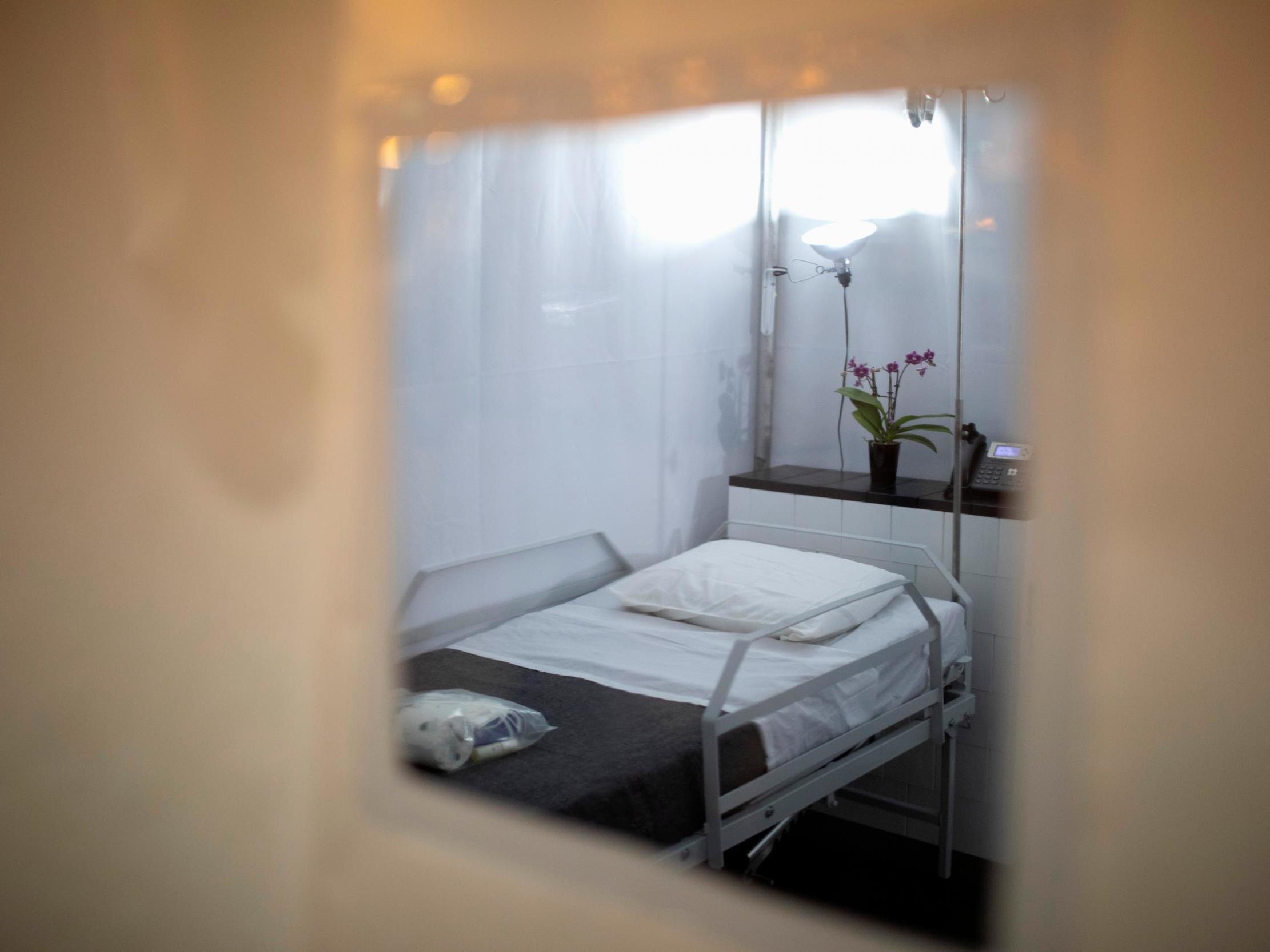 A room in the Ernest N. Morial Convention Centre in New Orleans designated for coronavirus patients